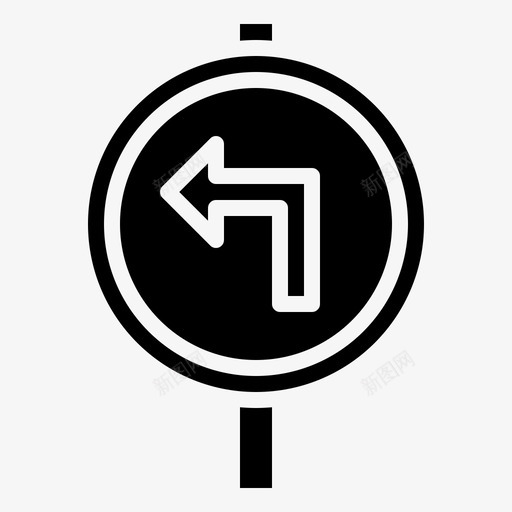 左转标志循环左转svg_新图网 https://ixintu.com 左转 标志 交通标志 循环 信号 符号