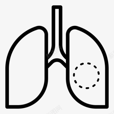 肺癌肿瘤癌症轮廓图标