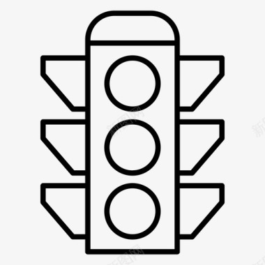 红绿灯行驶停车图标