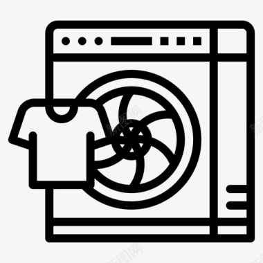 洗衣机旋转衣服滴水图标