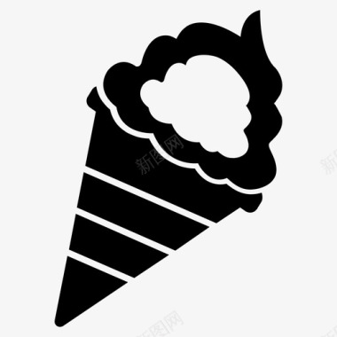 冰淇淋蛋筒甜点甜味图标