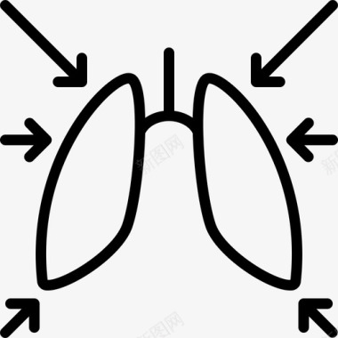 呼吸困难哮喘肺部图标