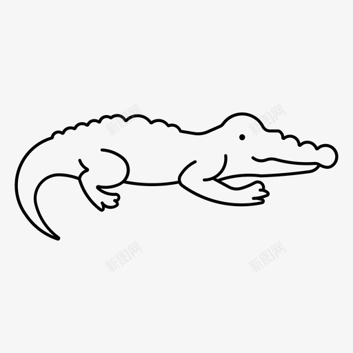 鳄鱼短吻鳄动物svg_新图网 https://ixintu.com 鳄鱼 短吻 动物 凯门 爬行动物