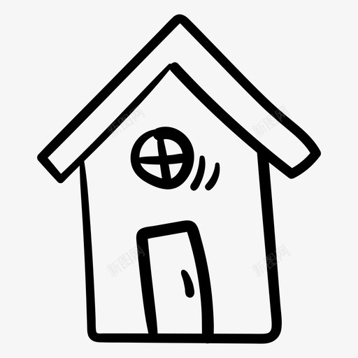 房子建筑物涂鸦svg_新图网 https://ixintu.com 房子 建筑物 涂鸦家 窗户 商业 图标