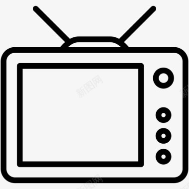 复古电视频道电视图标