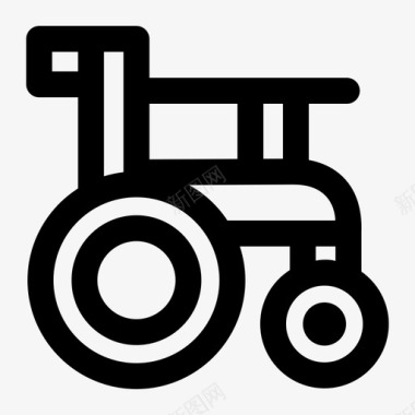 轮椅残疾人医疗线样式图标