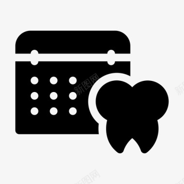 牙科检查时间表日历检查图标