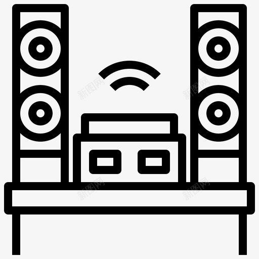 家庭影院电子休闲svg_新图网 https://ixintu.com 家庭影院 扬声器 电子 休闲 电视