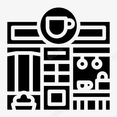 咖啡馆建筑物商业图标