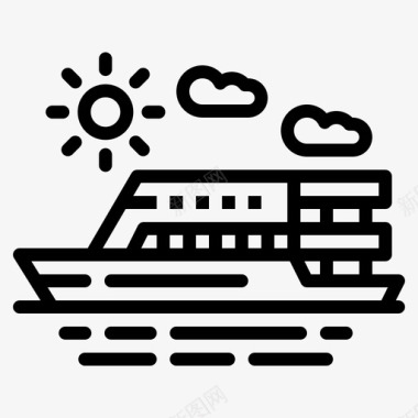 游船船交通工具图标