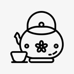 中国文化标志喝茶庆祝中国新年高清图片