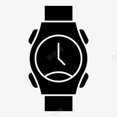 现代手表时钟时间图标