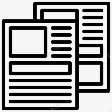 报纸文件和文件夹期刊图标