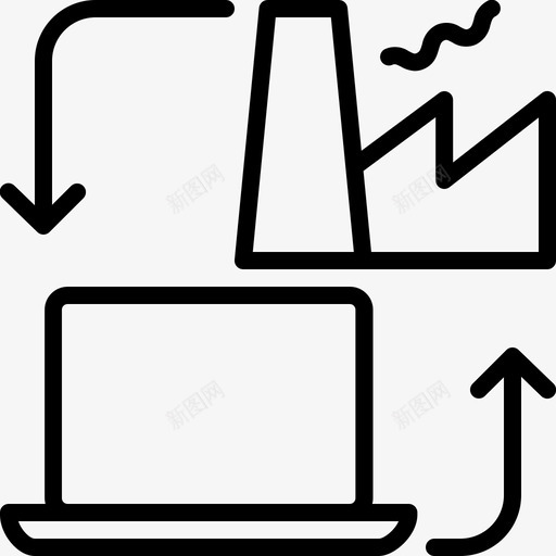 远程办公工厂制造svg_新图网 https://ixintu.com 远程 办公 工厂 工厂制 制造 工作 停止 病毒 轮廓 图标