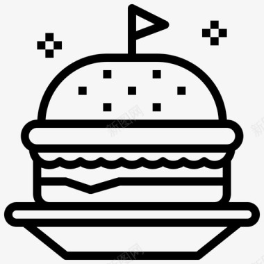 汉堡包快餐三明治图标