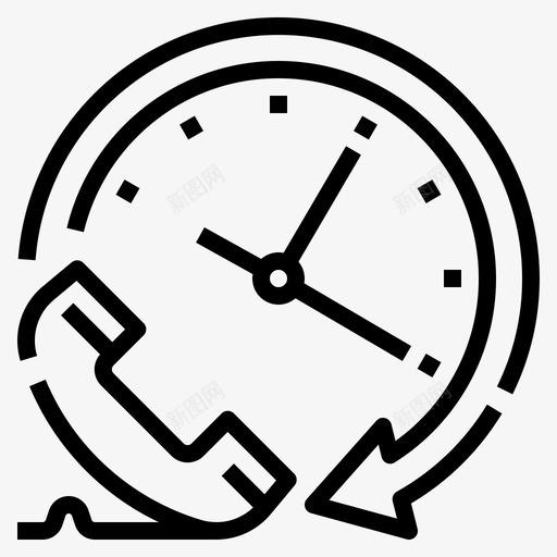 全天候呼叫时钟svg_新图网 https://ixintu.com 全天候 呼叫 时钟 支持 通信 大纲