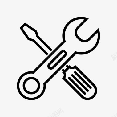扳手和螺丝刀修理工具箱图标