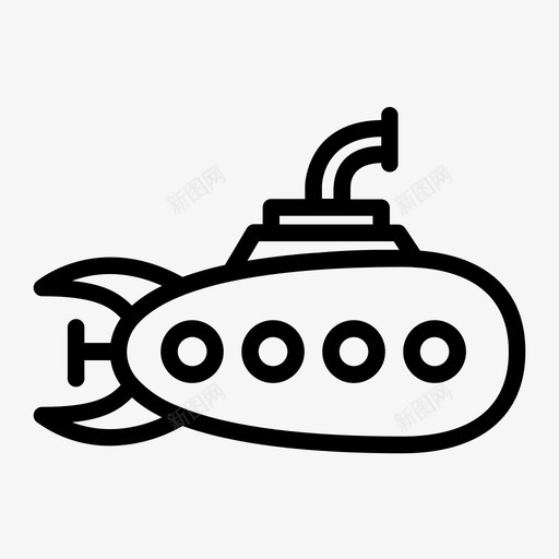 潜艇船海svg_新图网 https://ixintu.com 运输 潜艇 船海 运输车 车辆 图标 轮廓
