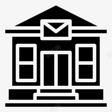 邮局建筑物邮件图标