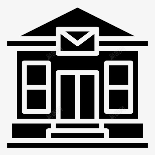 邮局建筑物邮件svg_新图网 https://ixintu.com 邮局 建筑物 邮件 包裹 邮政 收集 字形