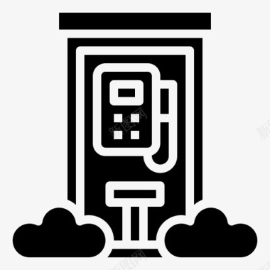 电话盒通讯电话亭图标