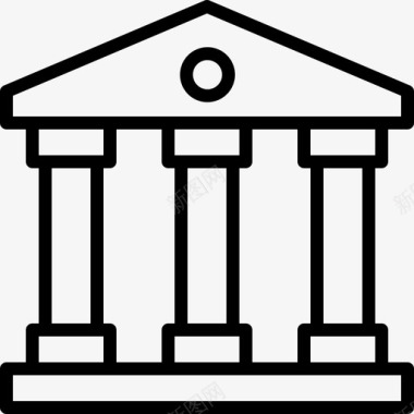 银行古代建筑图标