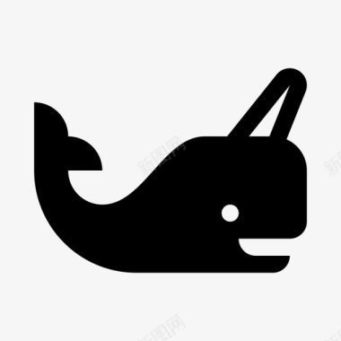 独角鲸动物角图标