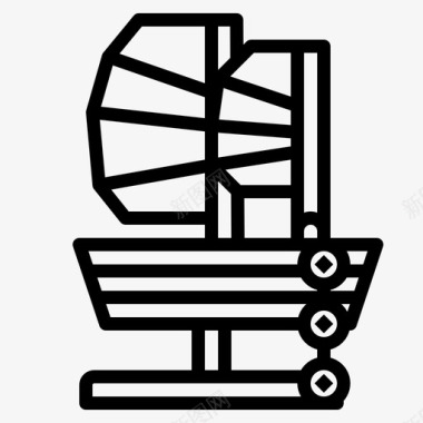 帆船中国文化图标