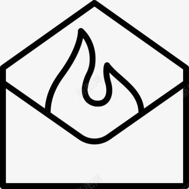 火灾电子邮件热信图标
