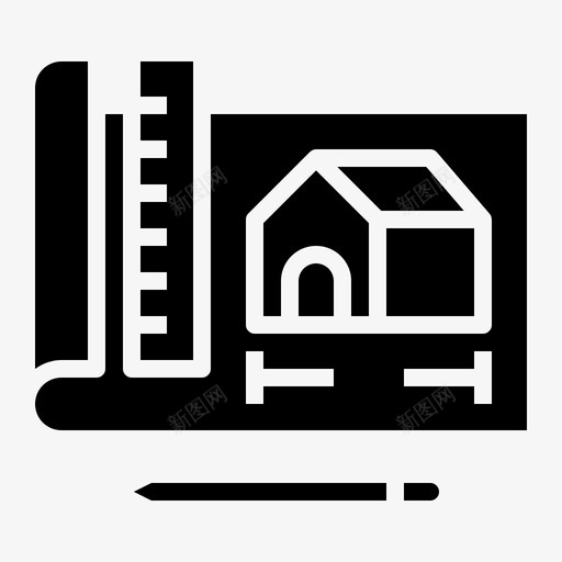 尺寸设计家svg_新图网 https://ixintu.com 尺寸 设计家 房子 房地产 符号
