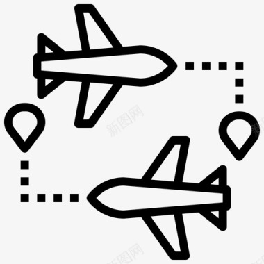 飞行路线飞机运输图标