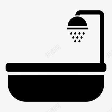浴缸酒店卫生用品图标