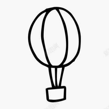 热气球飞行假日图标