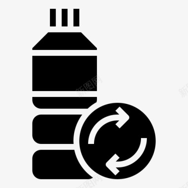 可重复使用瓶污染生态与环境图标