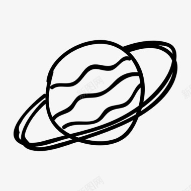 土星行星天空图标