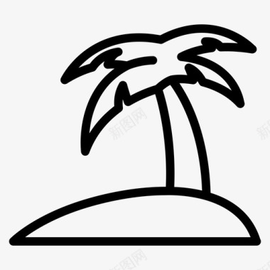 海岛度假棕榈图标