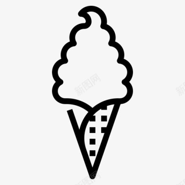 华夫饼筒奶油冰淇淋图标