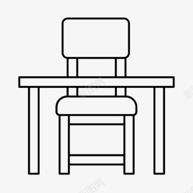 办公桌商务椅子图标