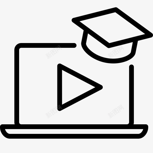 视频远程教育课程svg_新图网 https://ixintu.com 远程教育 视频 课程 教程 网络 研讨会 大纲 部分