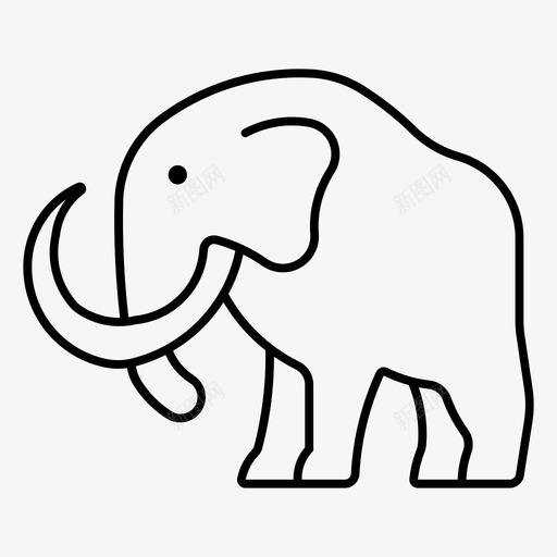 猛犸象动物大象svg_新图网 https://ixintu.com 猛犸 动物 大象 灭绝 野生