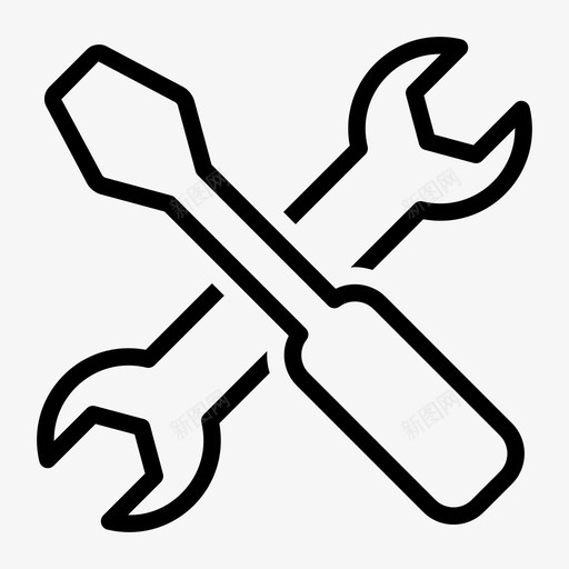 维护固定修理svg_新图网 https://ixintu.com 维护 固定 修理 螺丝刀 扳手 结构 轮廓