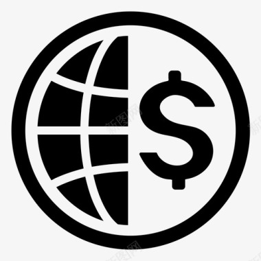 全球商业硬币美元图标