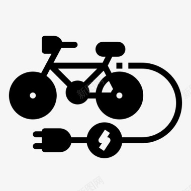 电动自行车自行车生态图标