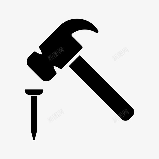 工具锤子钉子svg_新图网 https://ixintu.com 修理 修理工 图示 工具 工具箱 钉子 钉钉子 锤子