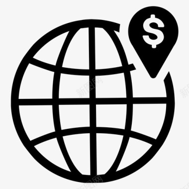 经济区美元全球商务图标