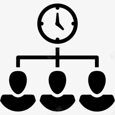 时钟管理团队时间业务和财务图标