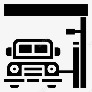 汽车运输加油站雕文图标