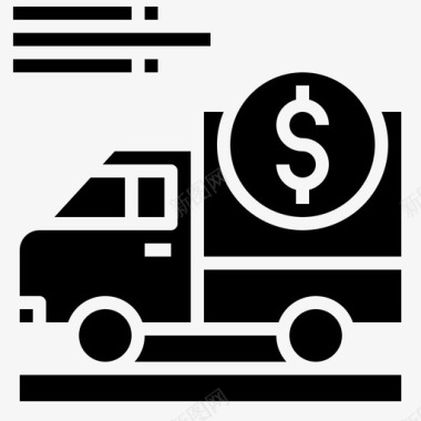 运钞车商业和金融送货车图标