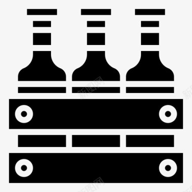 板条箱啤酒瓶子图标