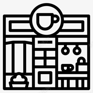 咖啡馆建筑物商业图标